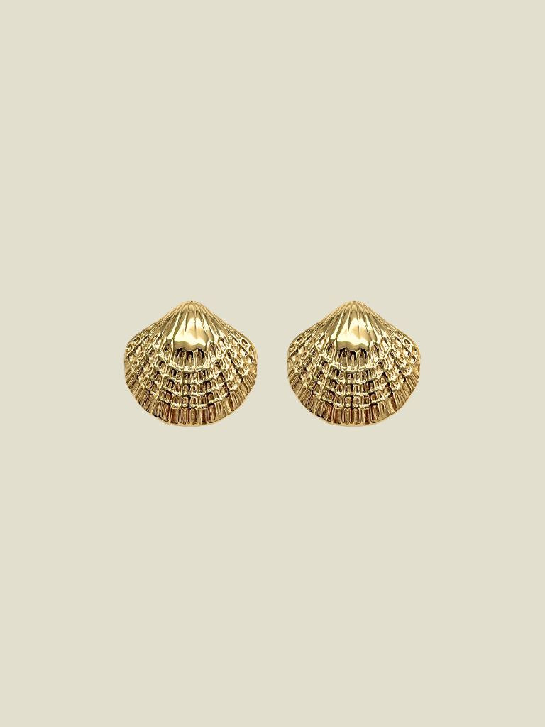 Funky Earrings (Set) Shell Gold