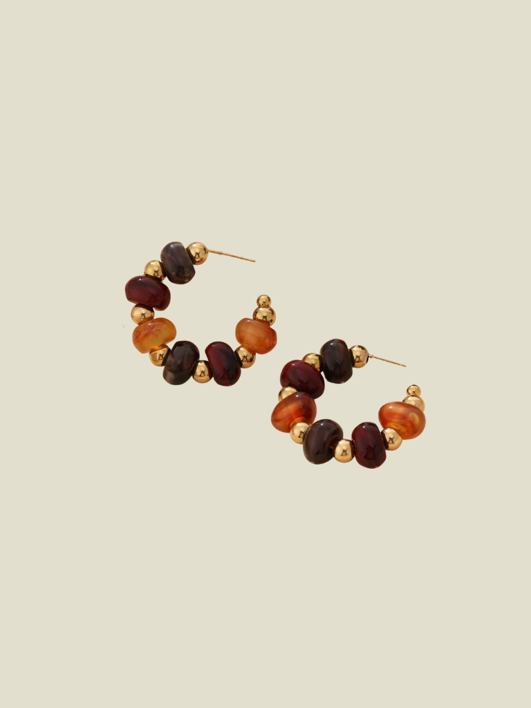 Funky Earrings (Set) Autumn Beads Gold