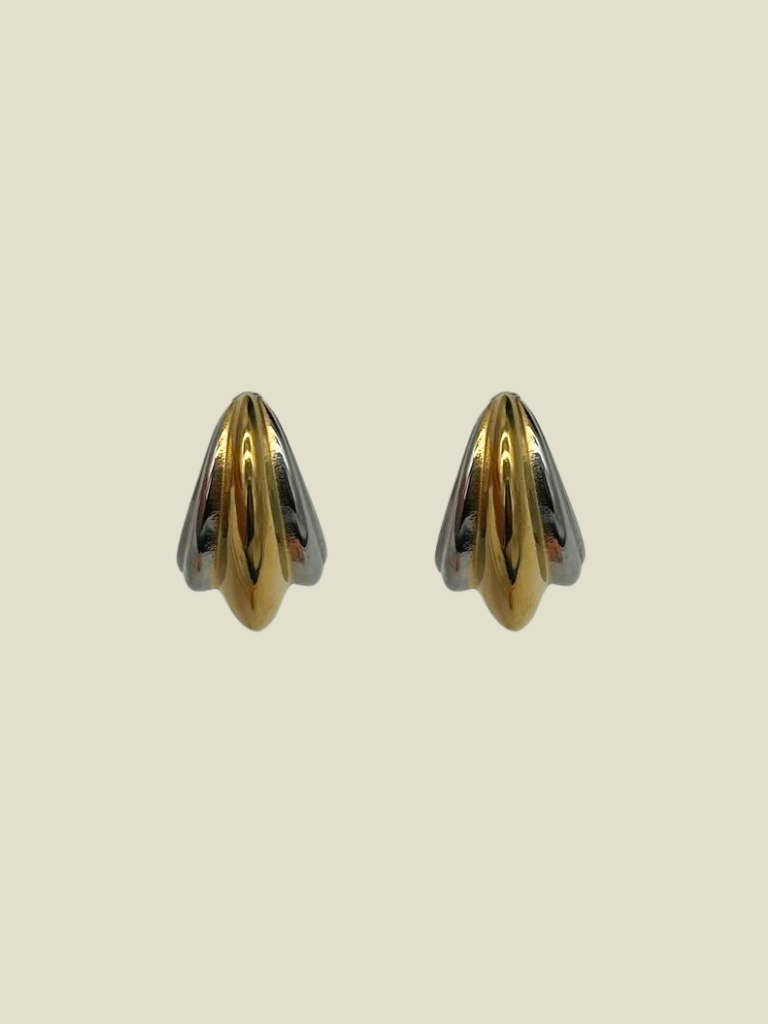 Funky Earrings (Set) Striped Duo Silver Gold