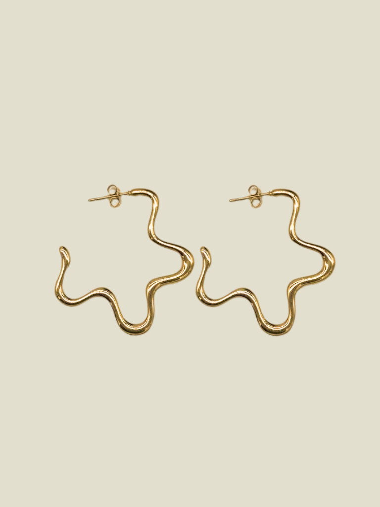 Funky Earrings (Set) Swirly Star Gold