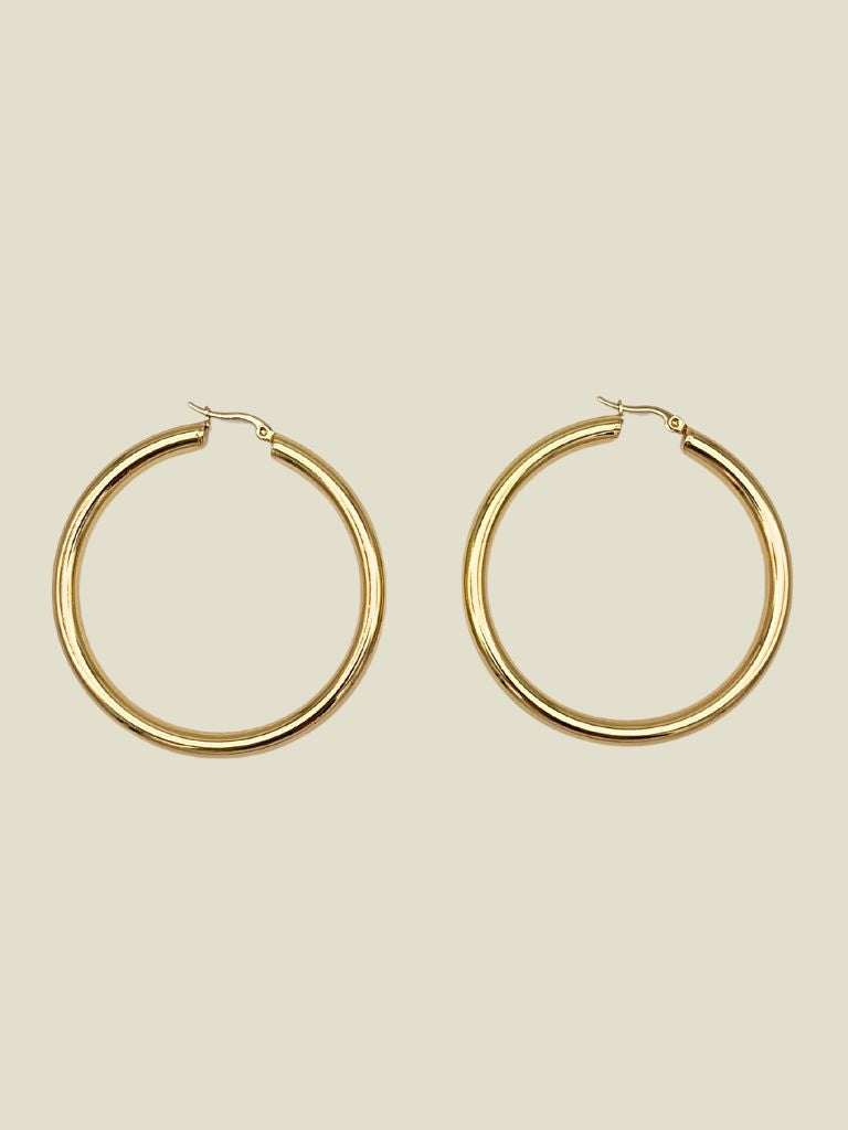 Funky Earrings (Set) Thick Hoops Gold