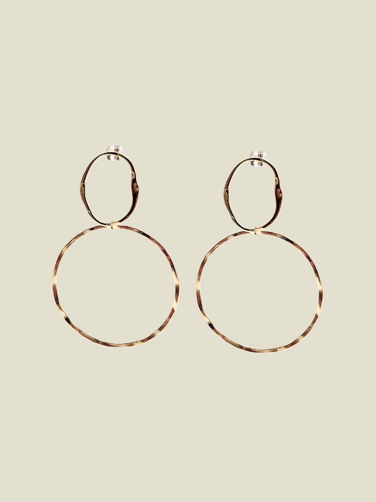 Funky Earrings (Set) Two Wavy Circles