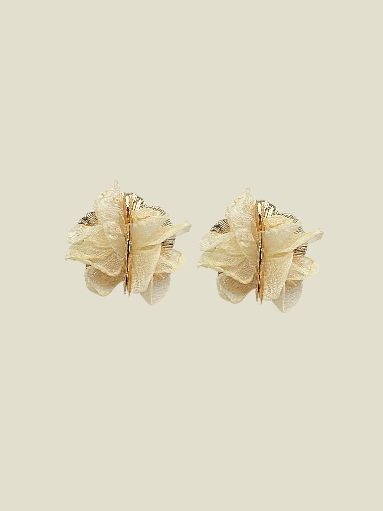Funky Earrings (Set) White Flowers