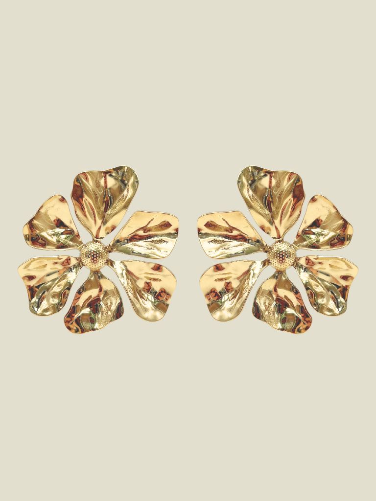 Funky Earrings (set) Buttercup Flower Gold