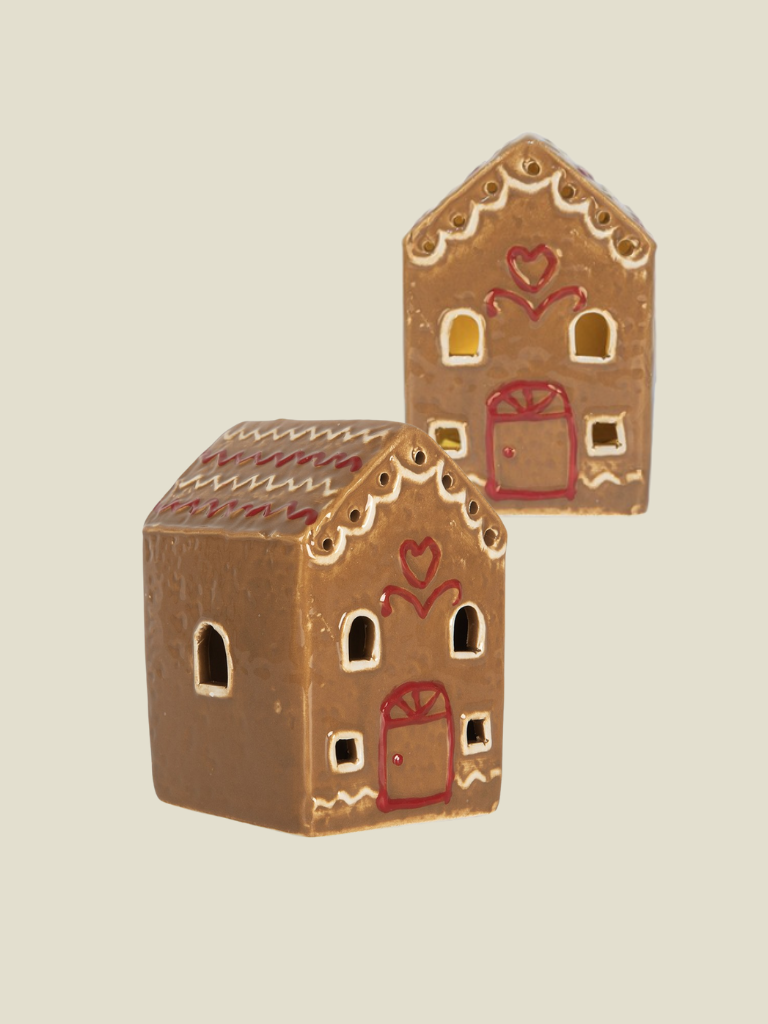 Gingerbread House LED Red Multi