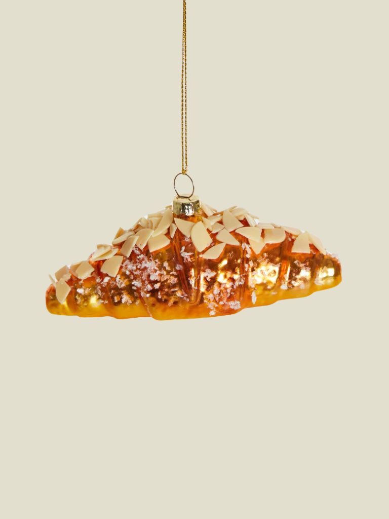 Glass Ornament Almond Croissant