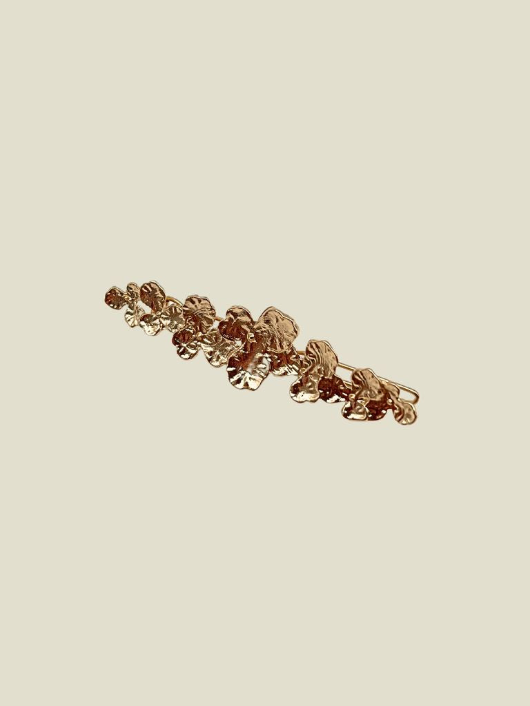 Hair Clip Gold Small Flowers