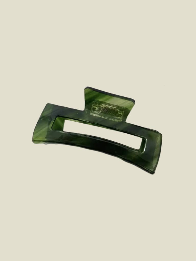 Hair Clip Green Transparant Striped