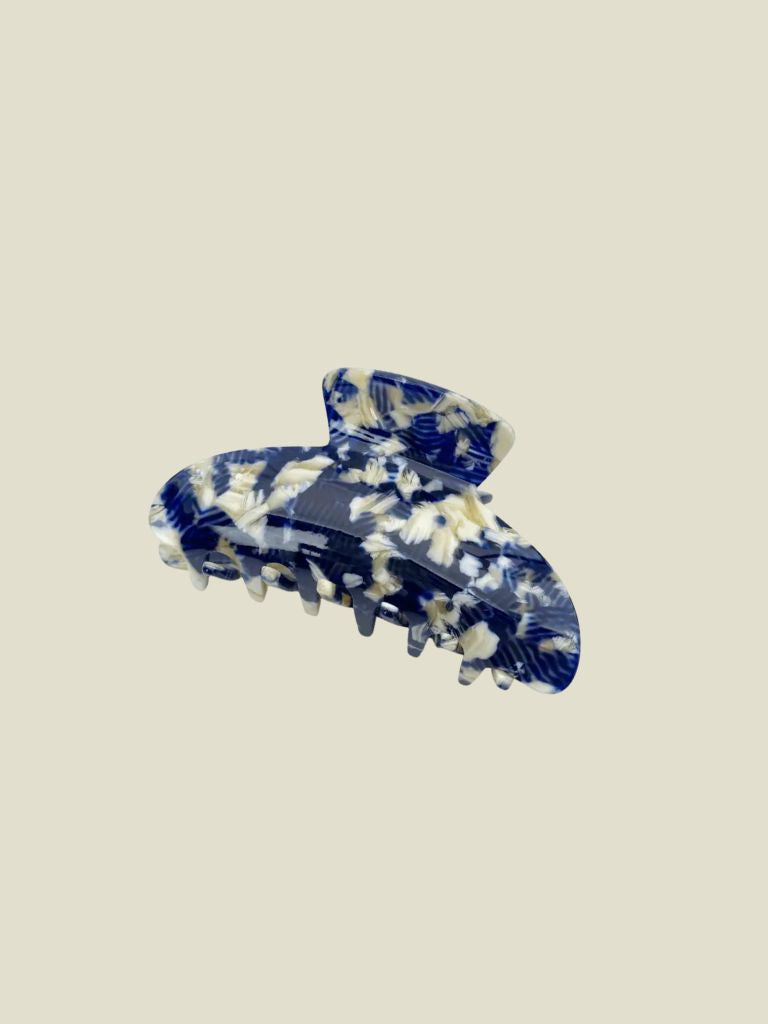 Hair Clip Half Moon Blue Beige