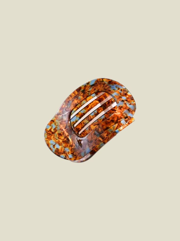 Hair Clip Oval Turquoise Blue