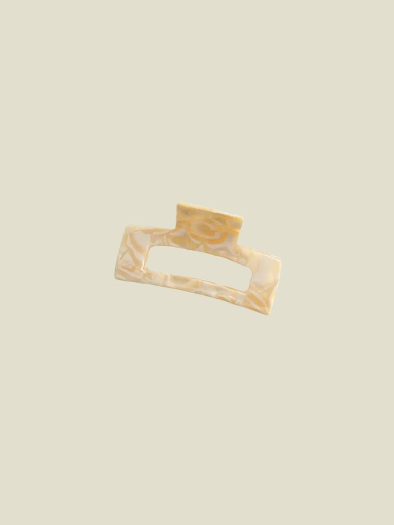 Hair Clip Square Small Ecru