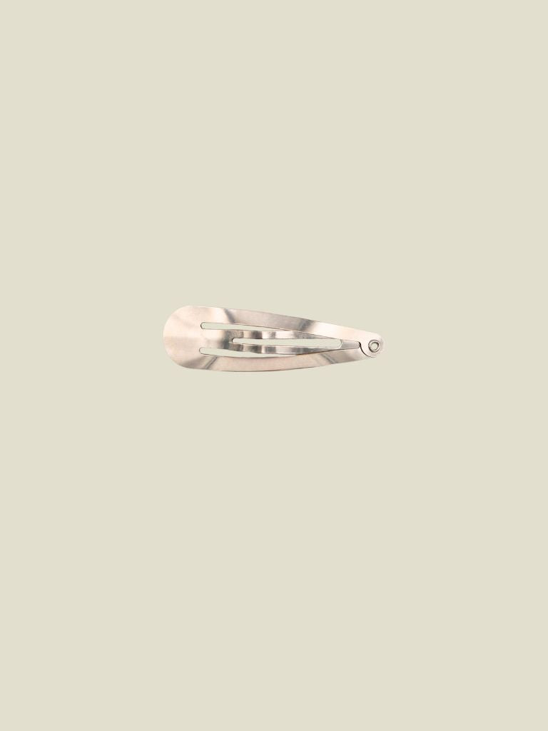 Hair Clip Tiny Oval Silver