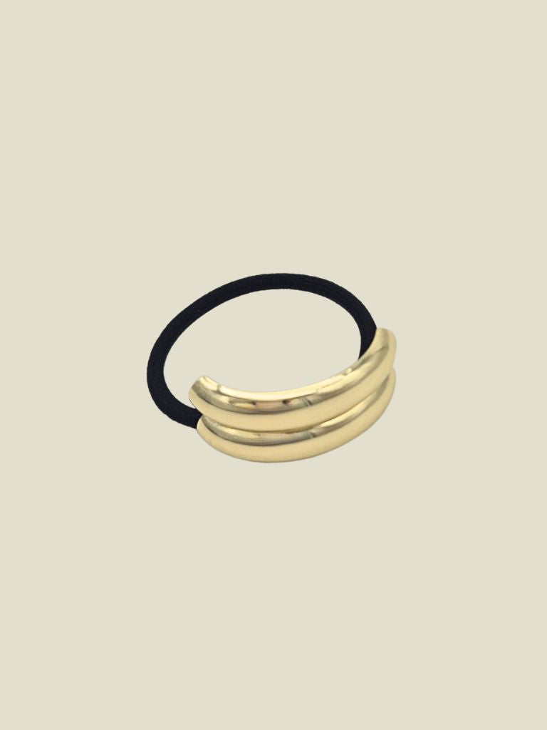 Hair Elastic Pony Cuff Double Gold