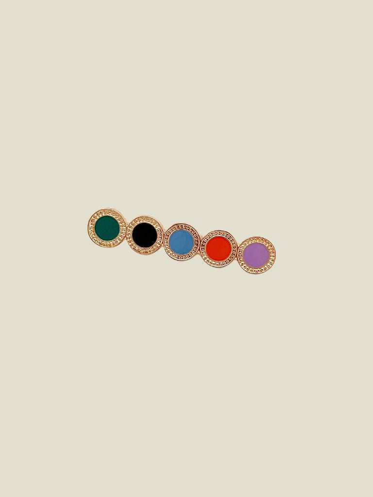 Hair Pin Colorful Rounds Gold