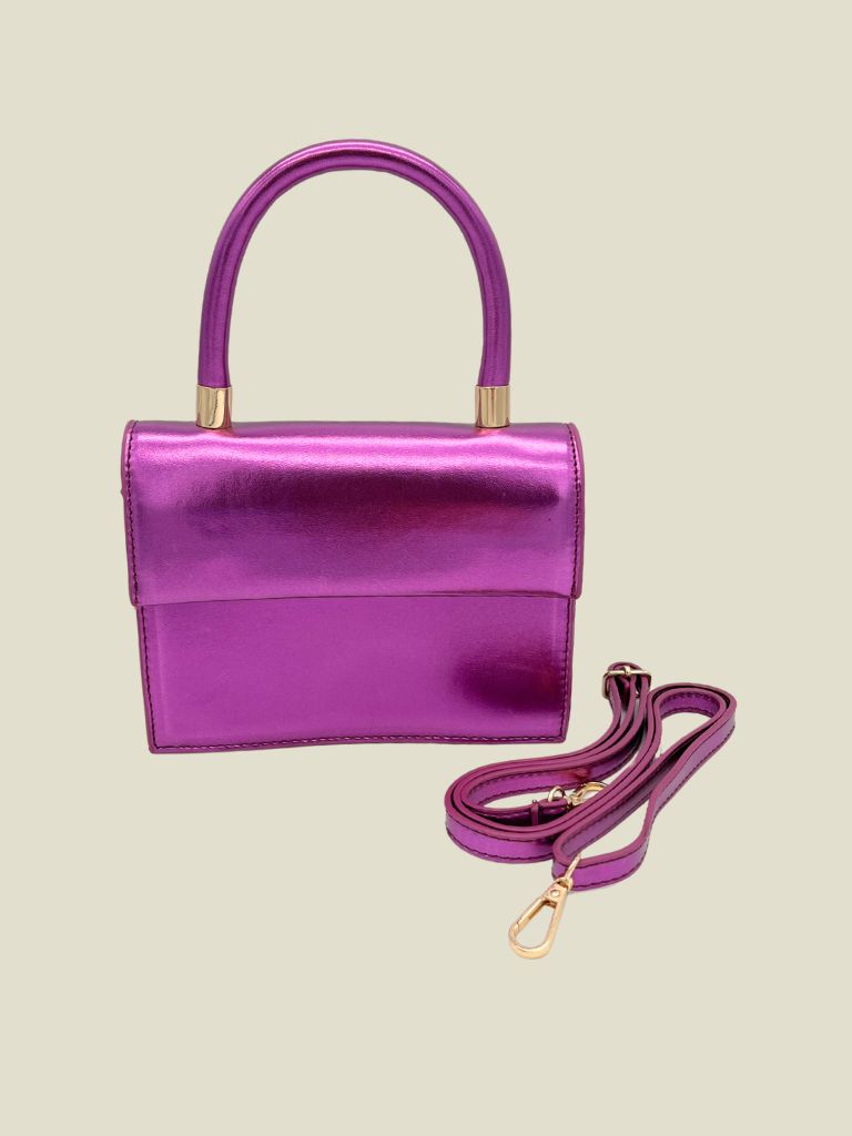 Hand Bag Shiny Purple