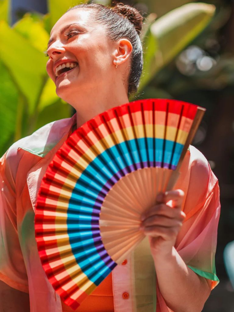 Hand Fan Rainbow