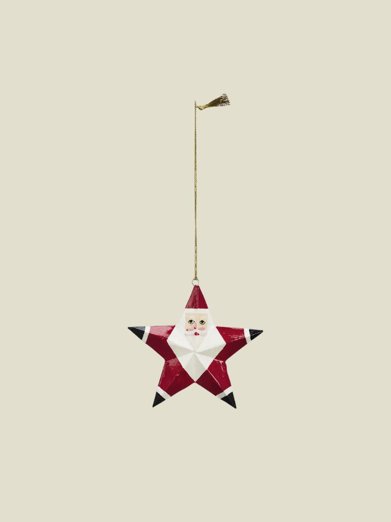 Hand Painted Wooden Santa