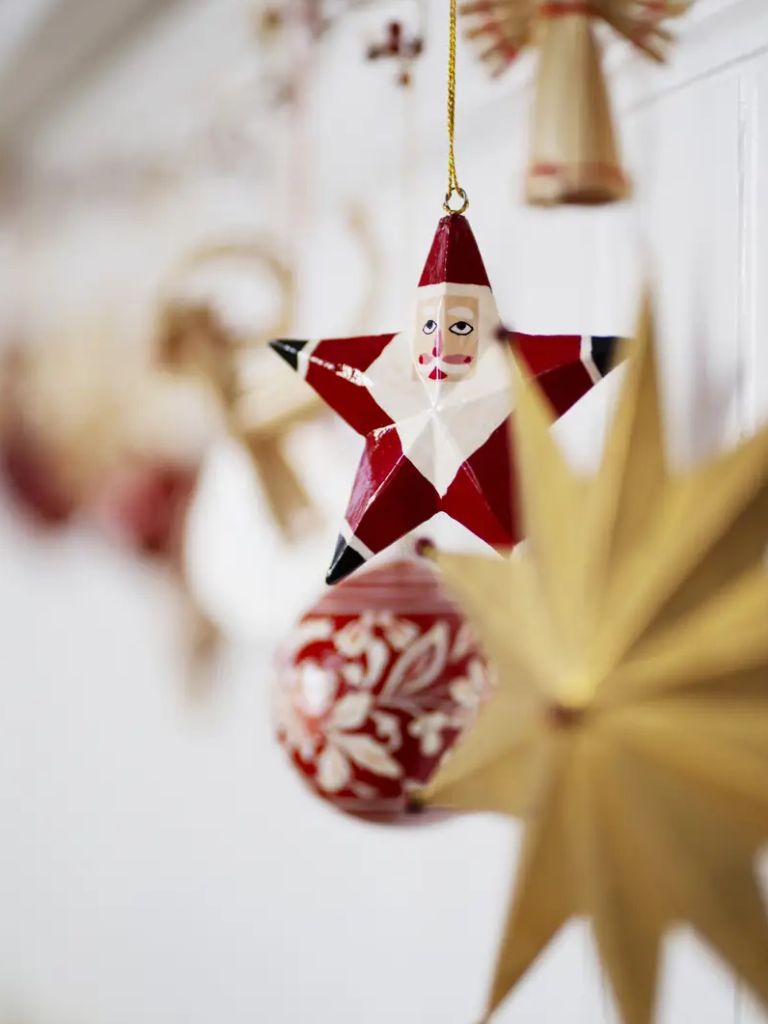 Hand Painted Wooden Santa