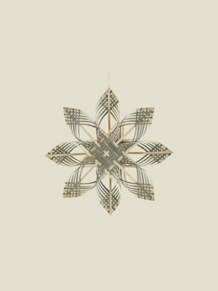 Hanging Bamboo Star Grey Natural