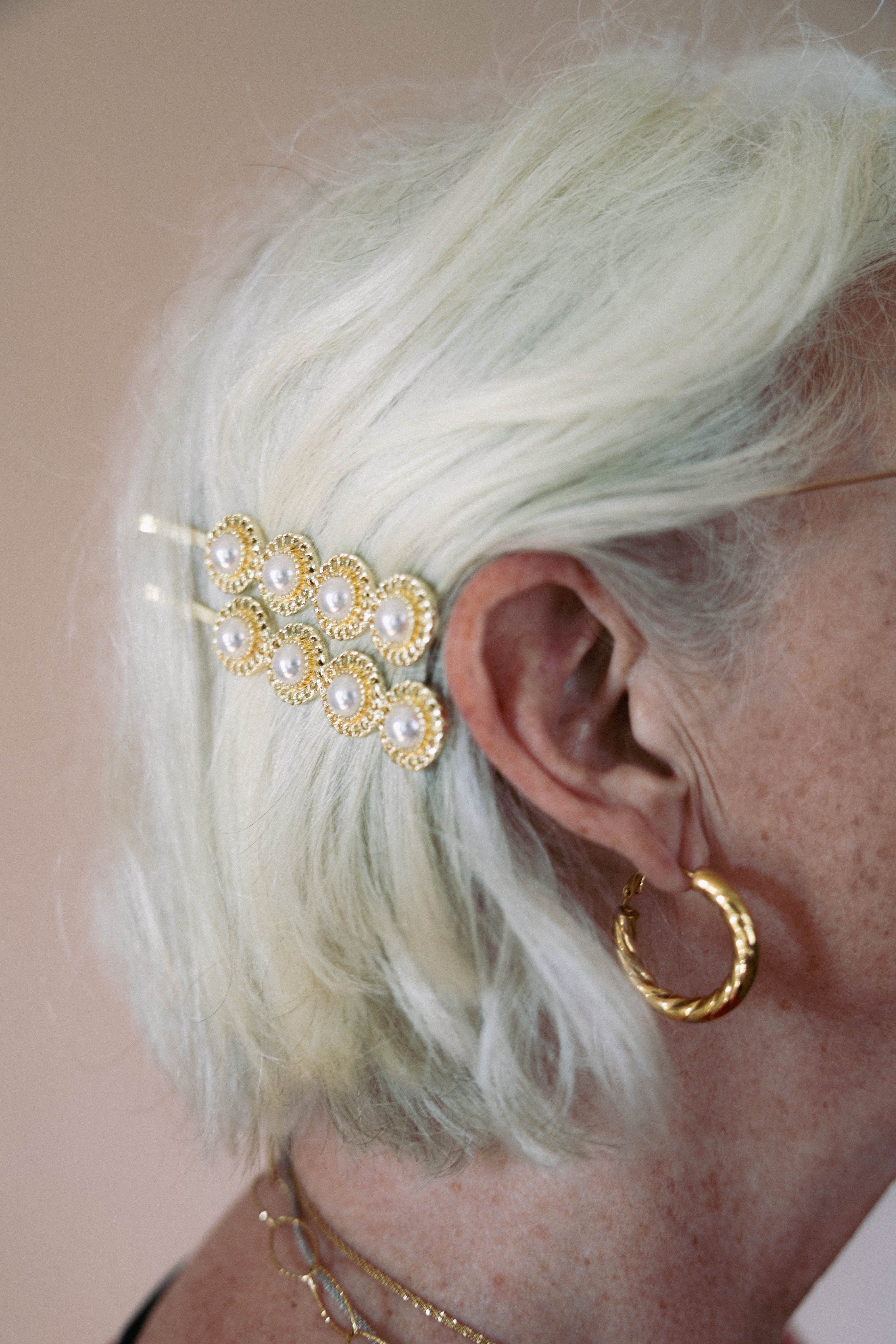 Hair Pin Chained Pearls