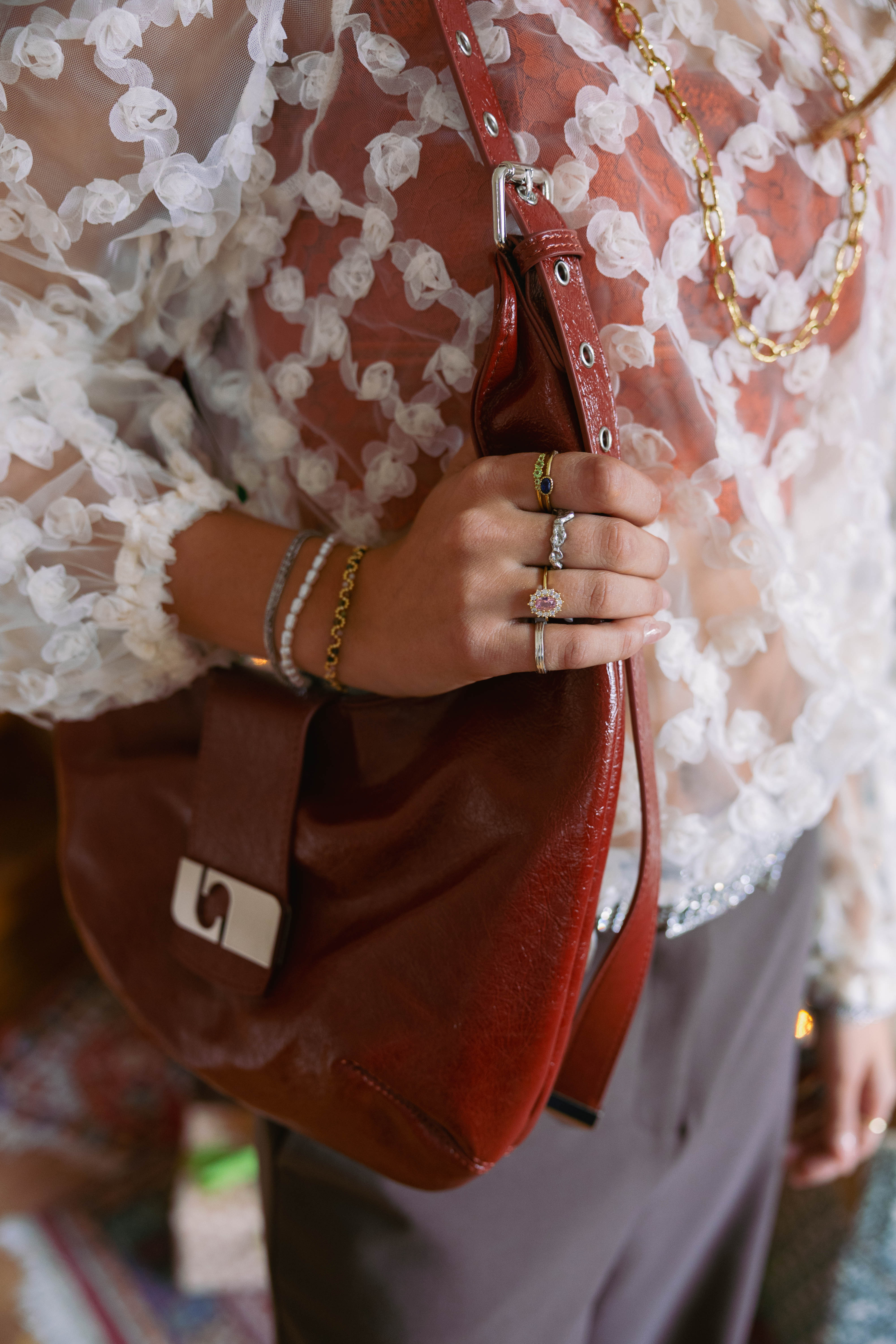 Ring Thin Stripe Band Silver