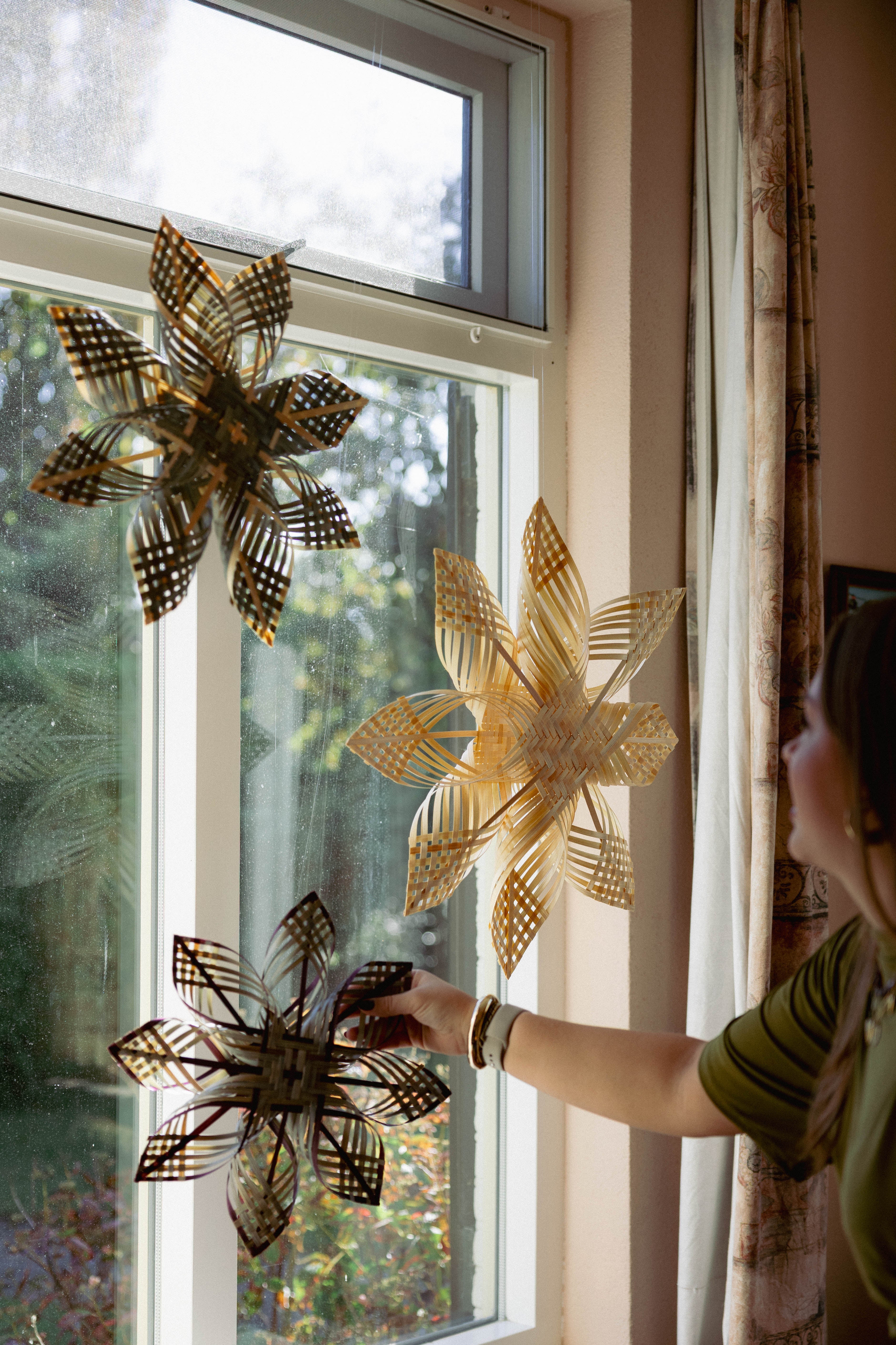 Hanging Bamboo Star Natural