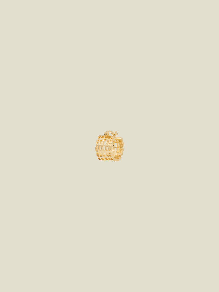 Hoop Earring Small French Lace Gold