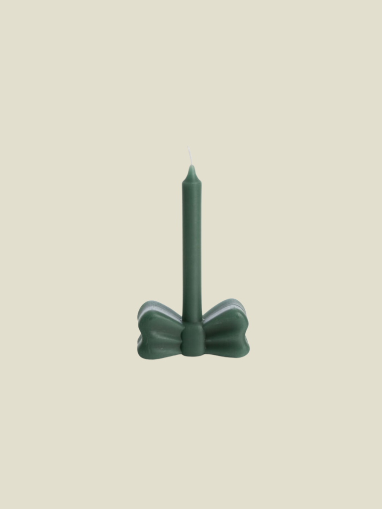 Candle Figure Bow Green