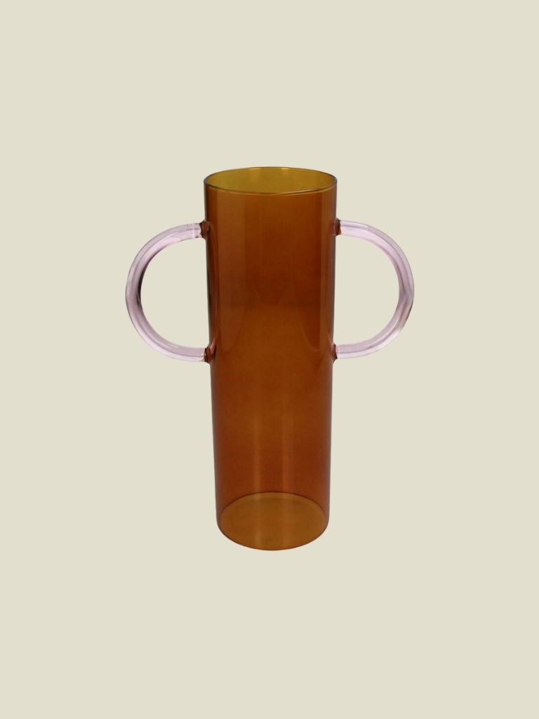 Vase Glass Amber Ears