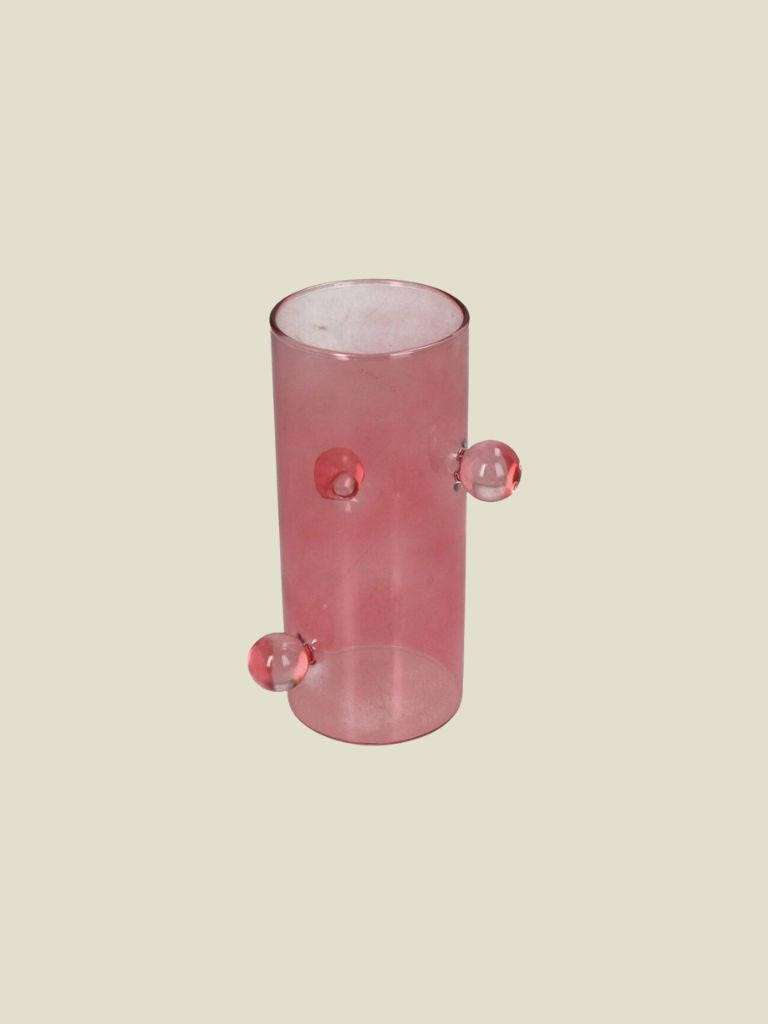 Vase Glass Pink Dots