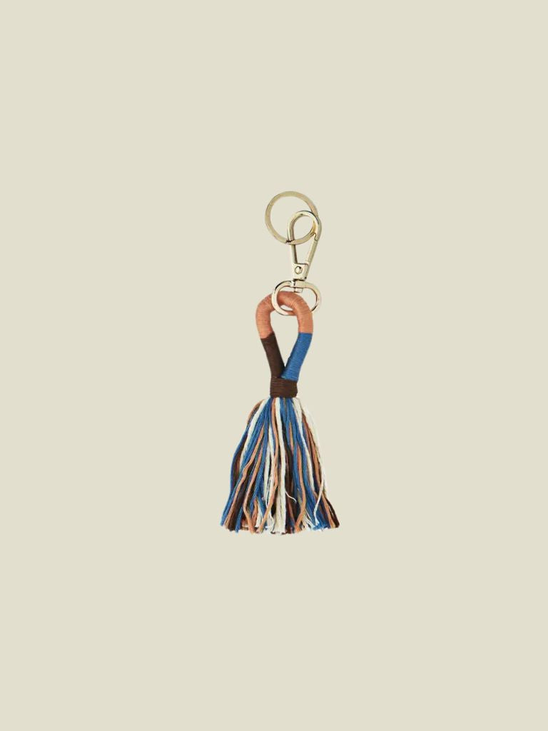 Key Hanger Tassel Blue Salmon