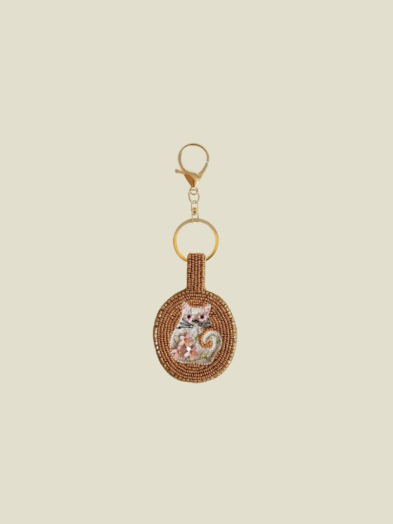 Keychain Beaded Cat