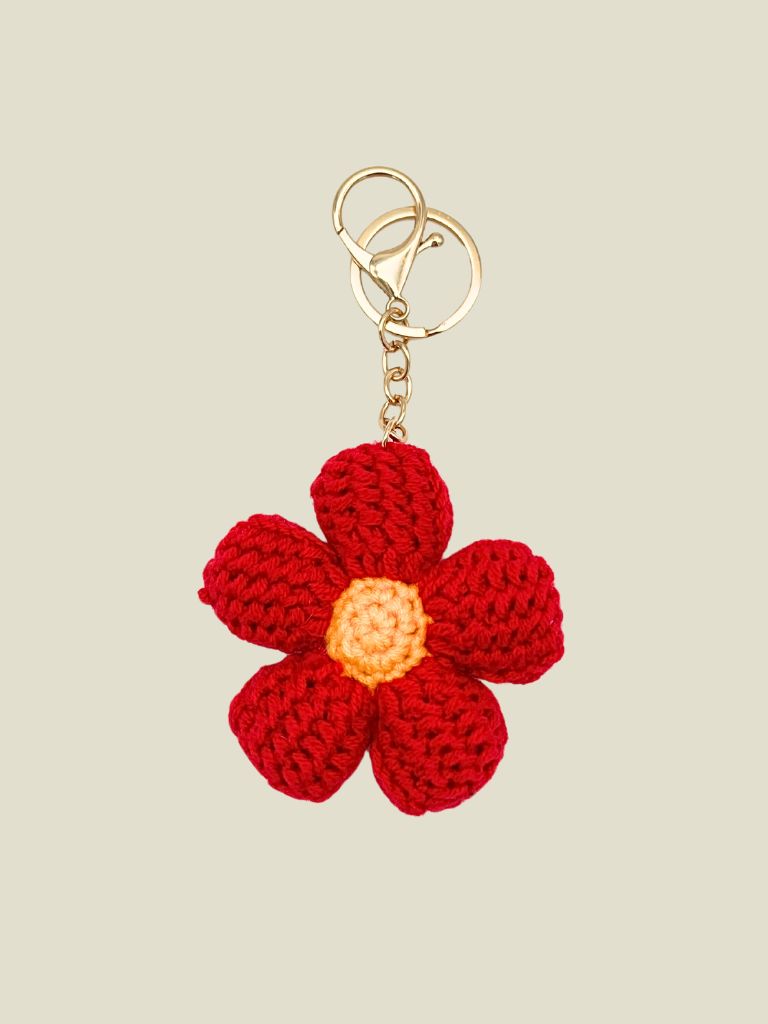 Keychain Red Flower