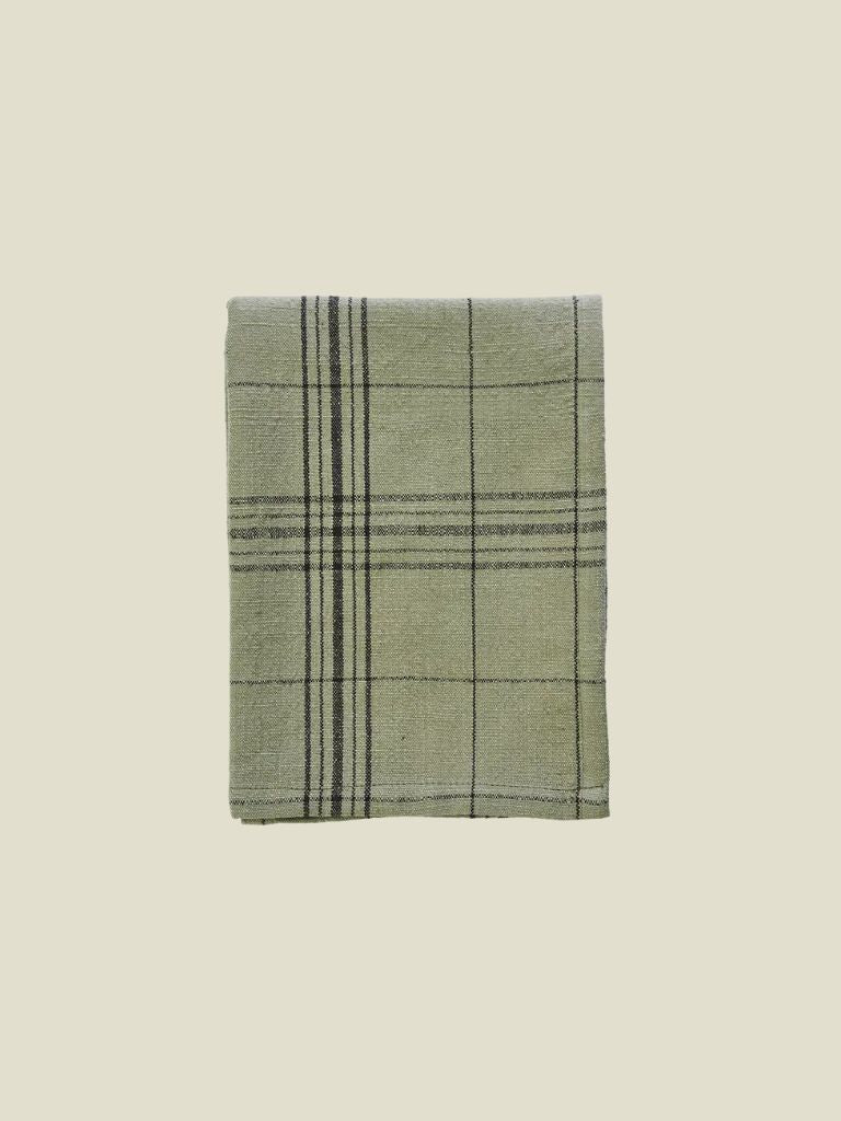 Kitchen Towel Checked Olive