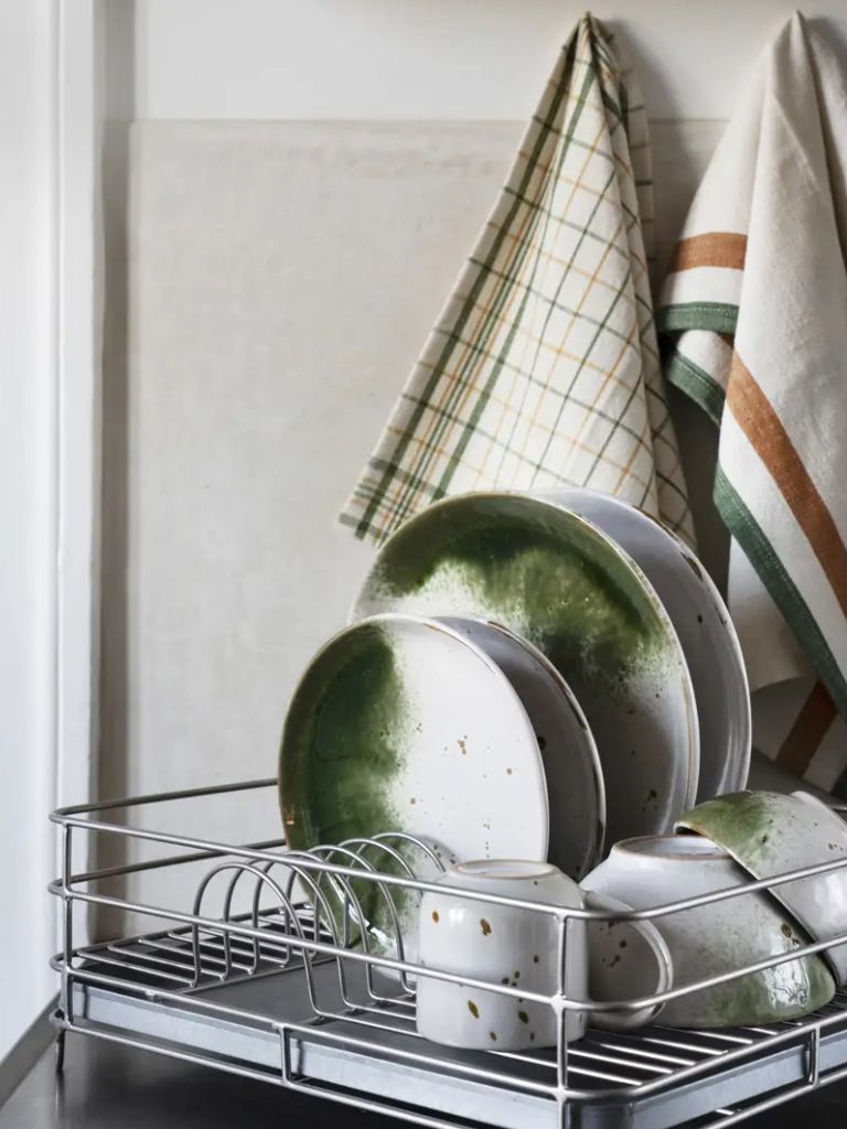 Kitchen Towel Striped Off White