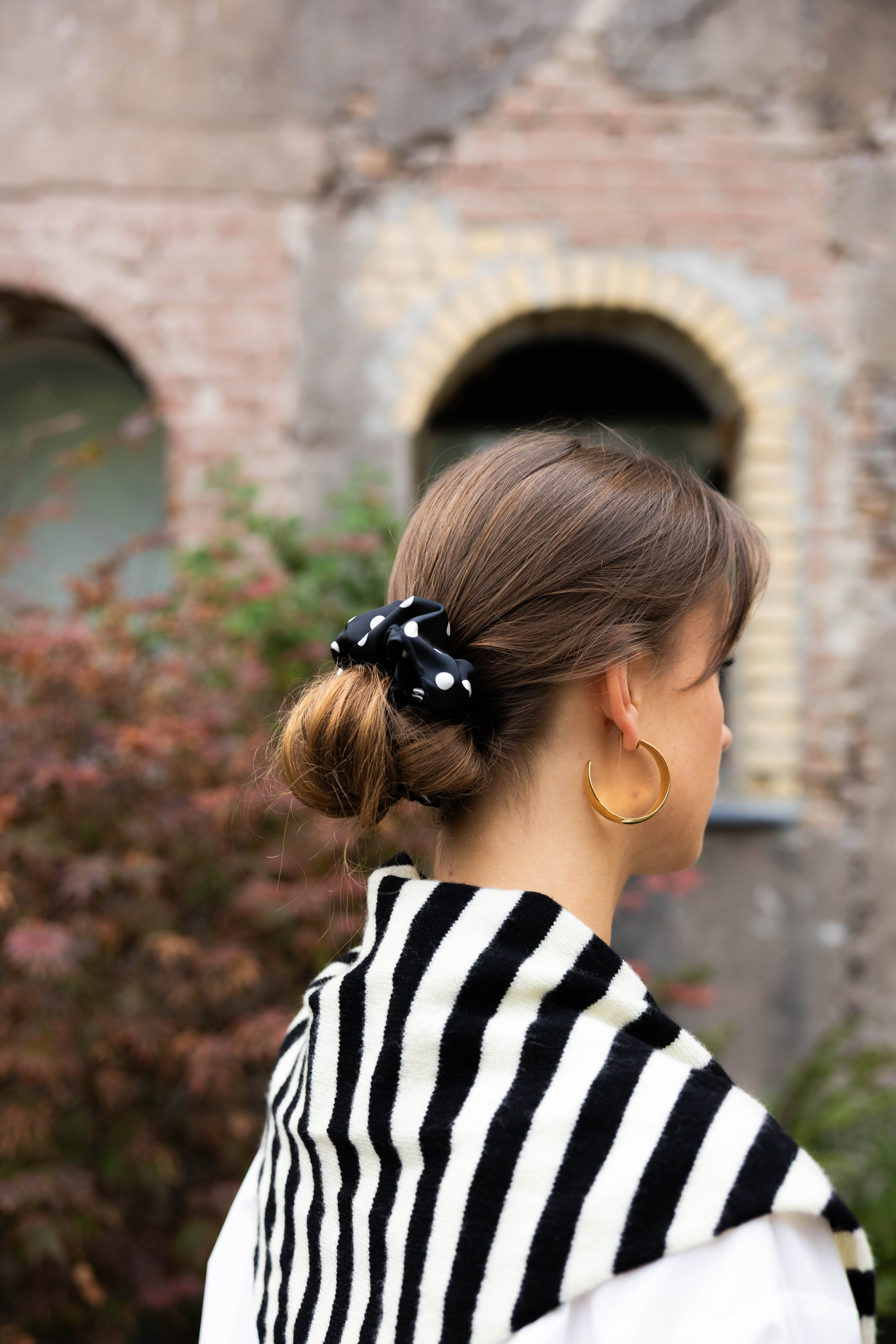 Scrunchie Big Polkadot Black