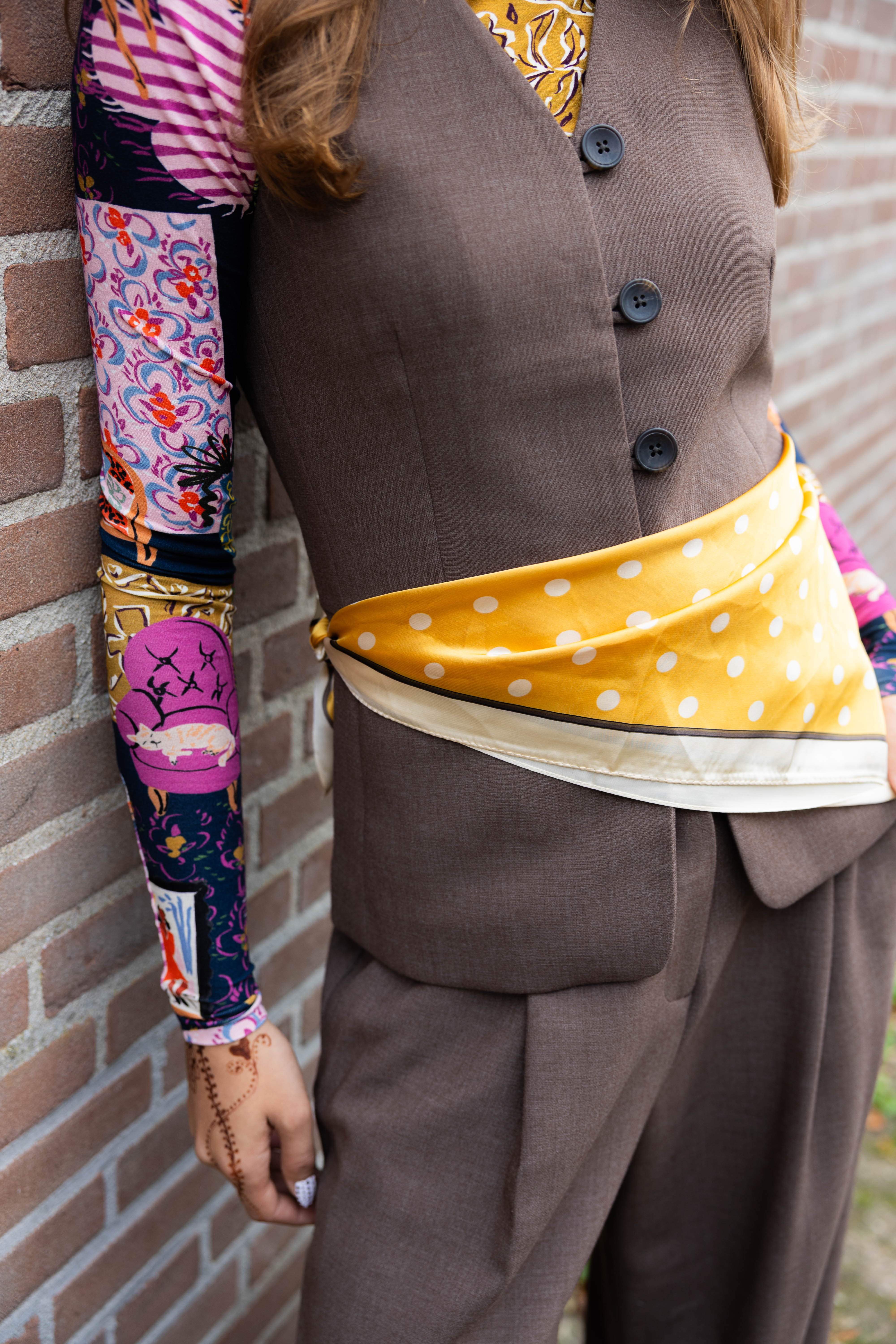 Scarf Valerie Yellow Polka Dot