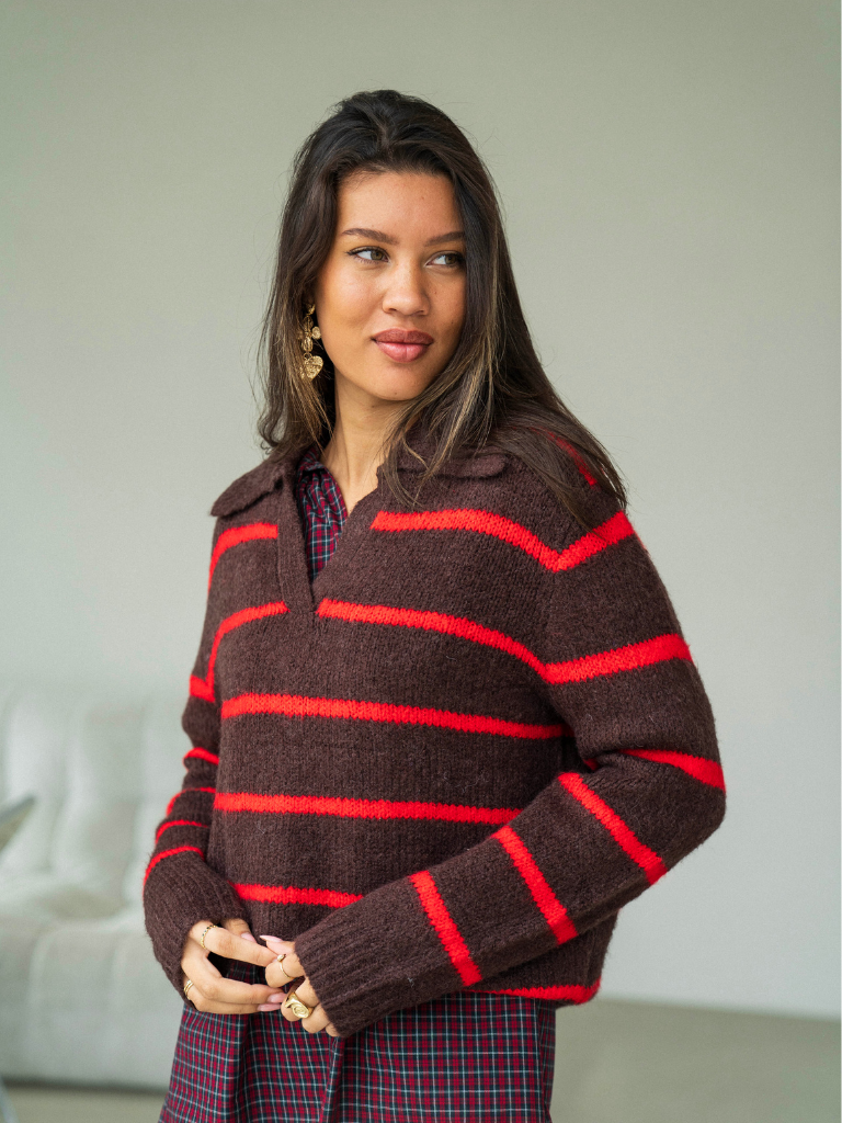 Polo Dorinde Red Stripes