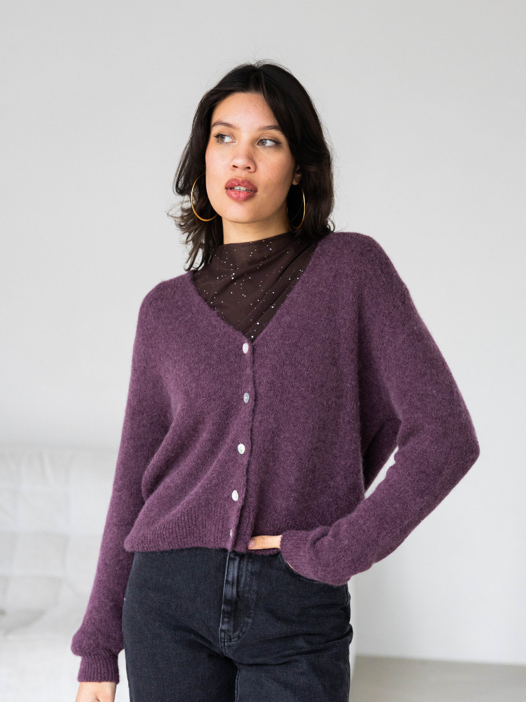 Cardigan Nanouki Prune