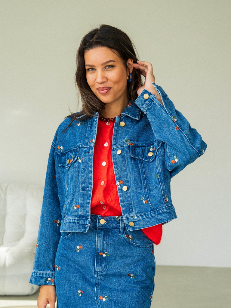 Jacket Doja Denim Flowers
