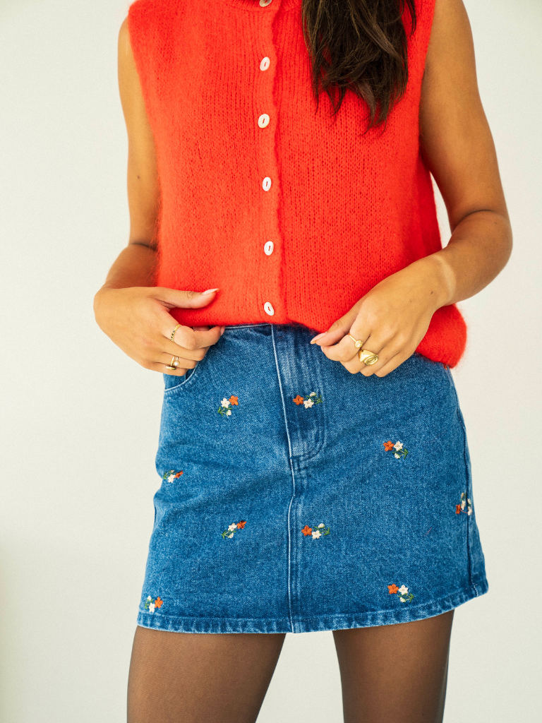 Skirt Doja Denim Flowers