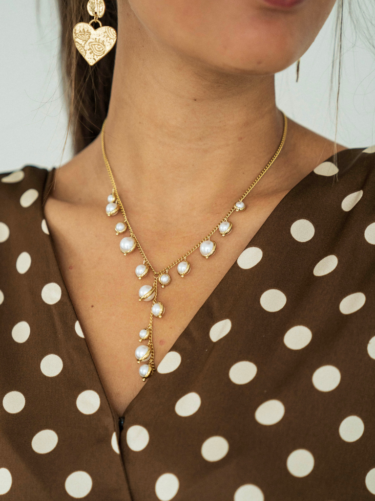 Necklace Pearl Beads Gold