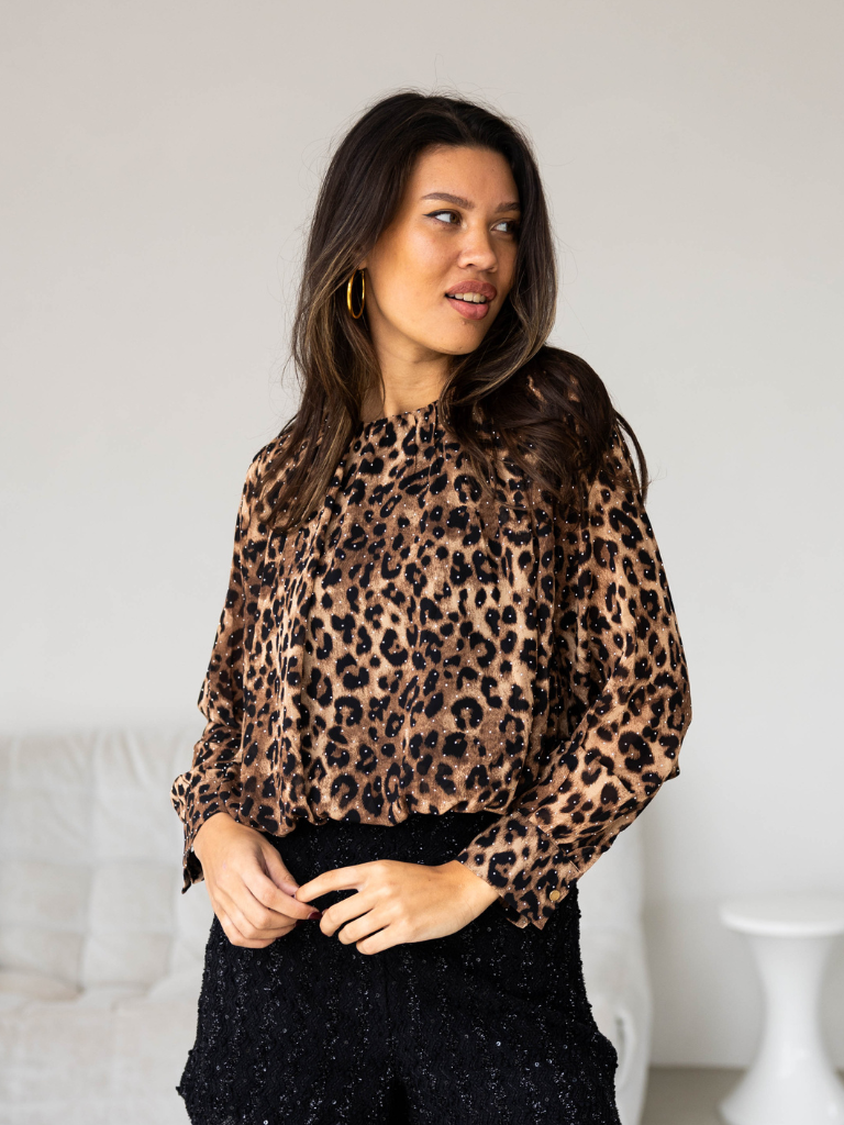 Blouse Layla Leopard Studs
