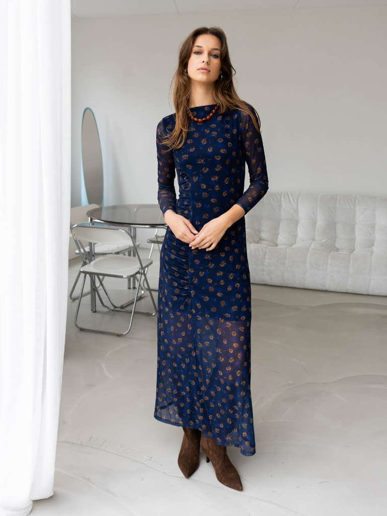 Dress Ginie Illenora Mari Blue Flower