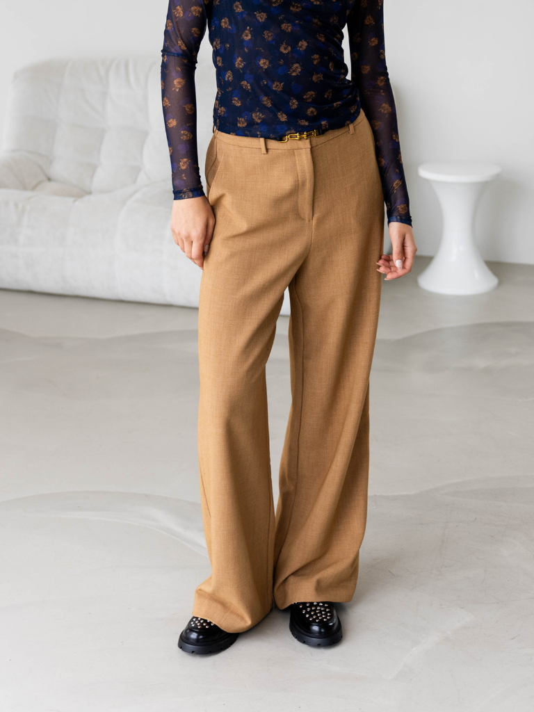 Pants Macy Michelle HW Wide Coconut Melange