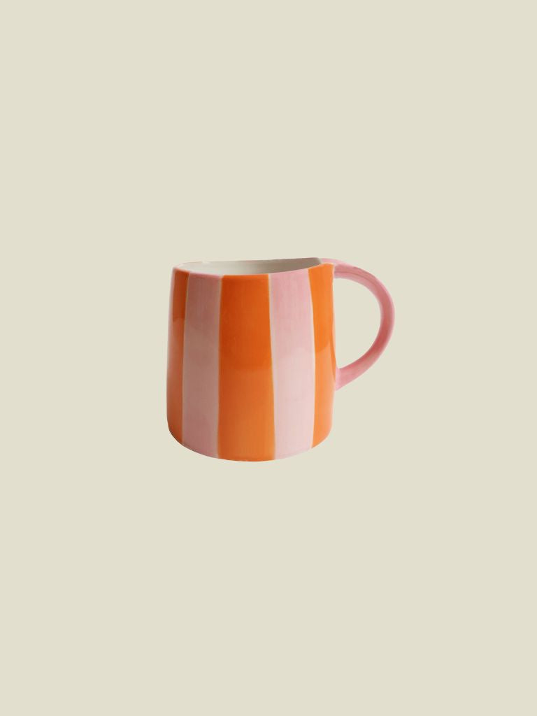 Mug Pink Orange Striped