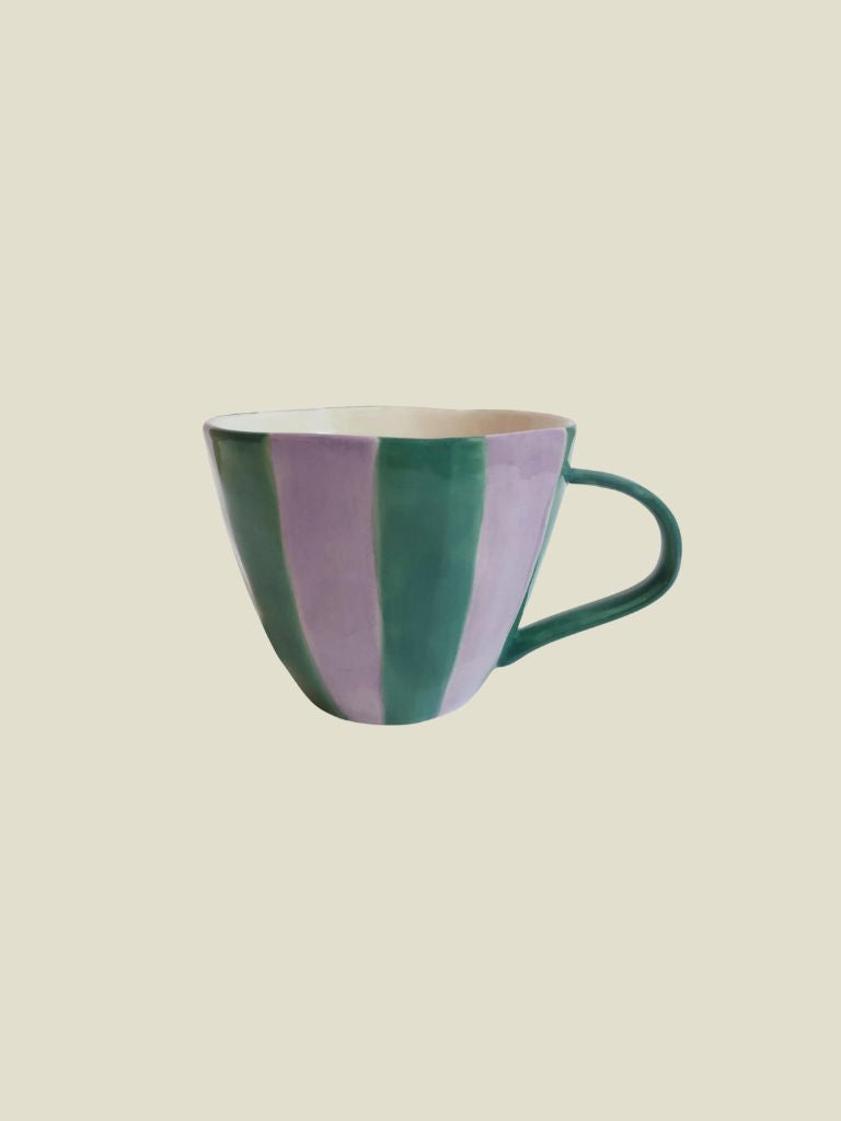 Mug Purple Green Striped
