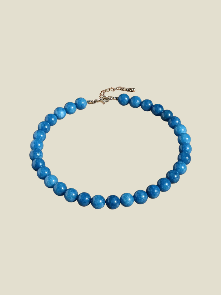 Necklace Beaded Choker Blue