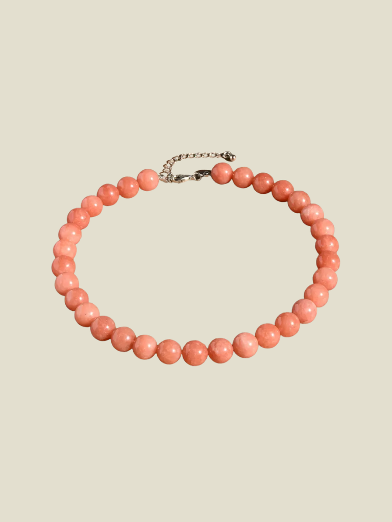 Necklace Beaded Choker Peach