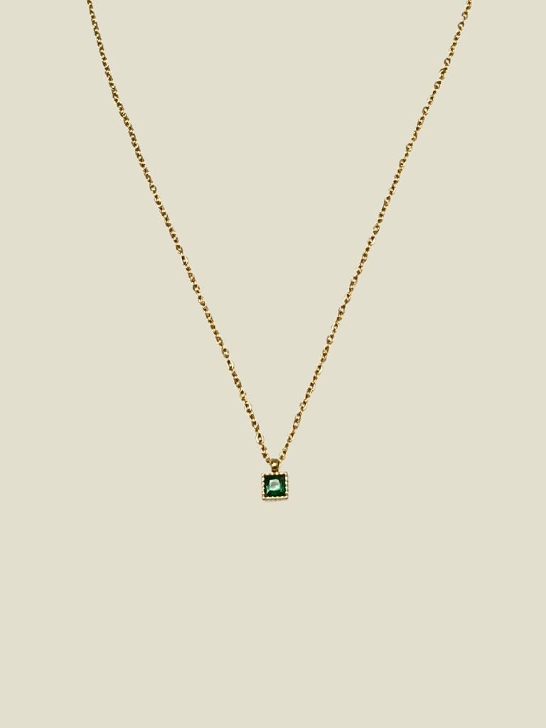 Necklace Beate Square Green